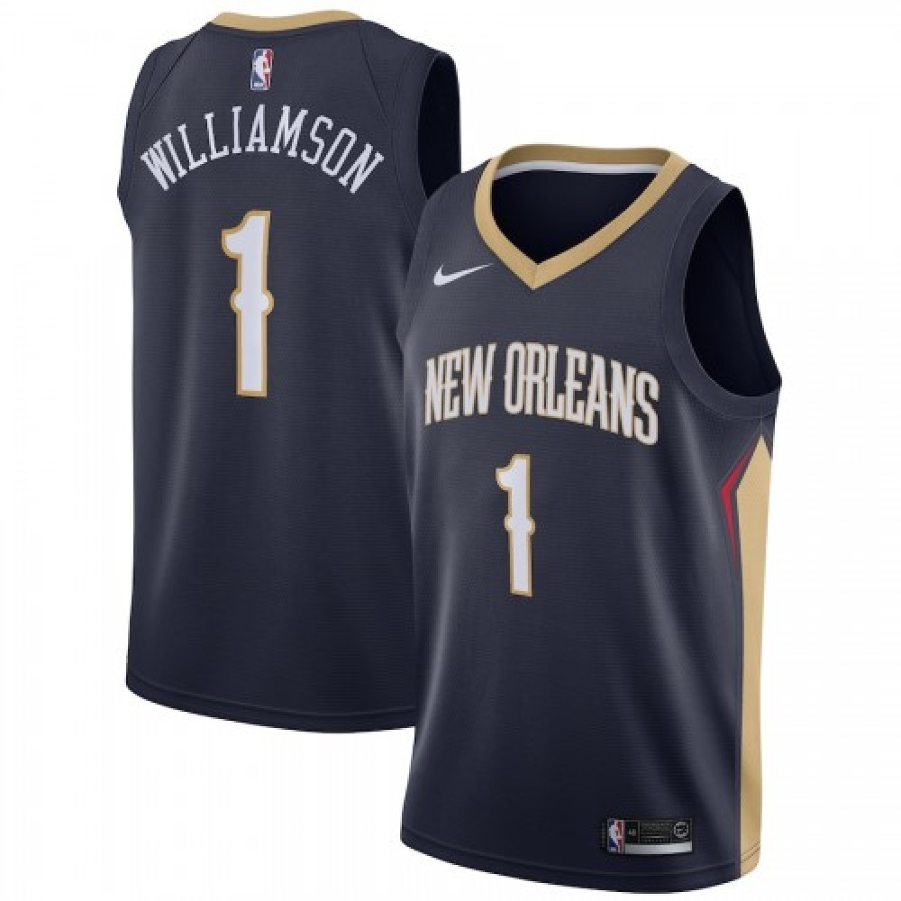 Men's New Orleans Pelicans Zion Williamson #1 Navy 2020/21 Swingman Jersey - Icon Edition-Pro Kit Vault | Brand New 26/27 Sports Jerseys